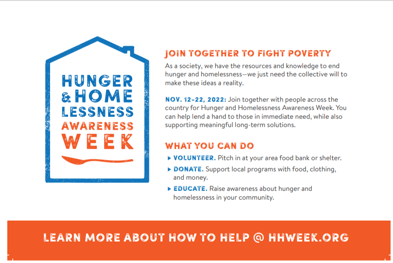 Resources Hunger And Homelessness Awareness Week